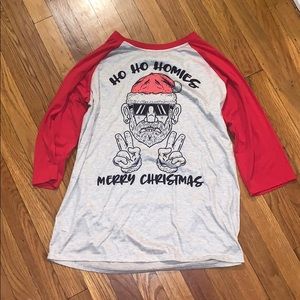 Christmas Baseball Shirt "Ho Ho Ho Homies" SZ L